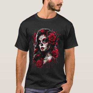 Dia De Muertos La Catrina Dag van de Doden Suiker T-shirt