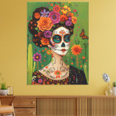Dia de muertos, Mexicaans esthetisch Canvas Afdruk (Insitu (Woonkamer))