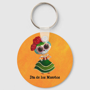 Dia de Muertos Mexican Miss Death Sleutelhanger