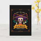 Dia de muertos Schedel dag van de doden Kaart (Gele Bloem)