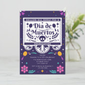 Dia De Muertos Simple Invitation de célébration (Debout devant)