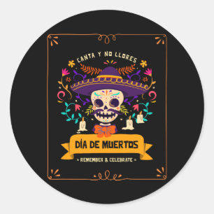 Dia de muertos Skull-dag van de doden Ronde Sticker