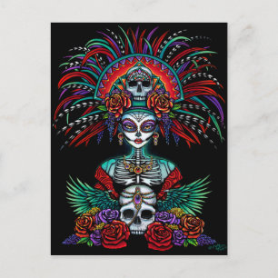 Dia De Muertos Suger Skull Mictecacihuatl Briefkaart