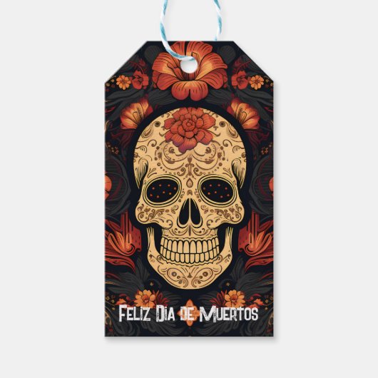 Dia de Muertos☠️ Suikerschedel Cadeaulabel (Voorkant)