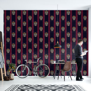 Día de Muertos Suikerschedel (Mosachtige schors) Behang