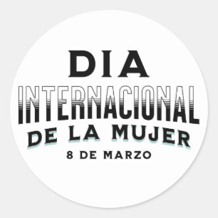 Día Internacional de la Mujer Vrouwendag Ronde Sticker