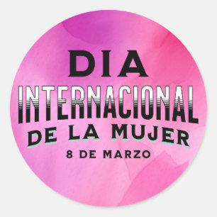 Día Internacional de la Mujer Vrouwendag Ronde Sticker