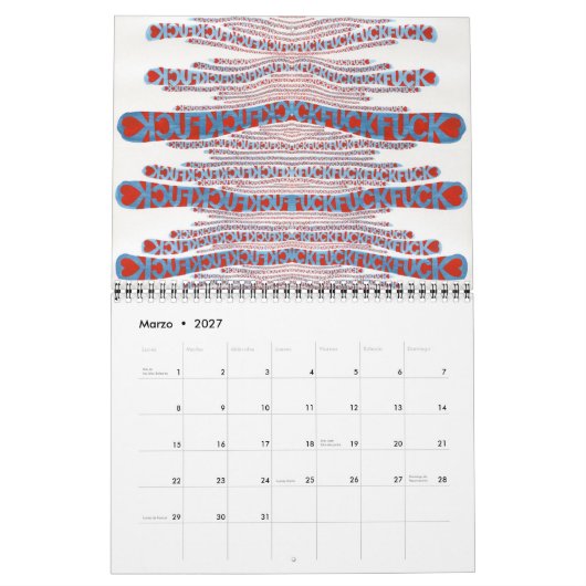 Día tras día kalender (Mar 2027)