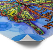 Diabète Arc-en-ciel Papillon Peinture Art Affiches (Coin)