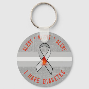 Diabetes Alert Sleutelhanger Awareness Ribbon