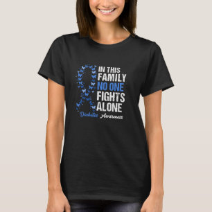 Diabetes Awareness Blue Ribbon Family Support T-shirt
