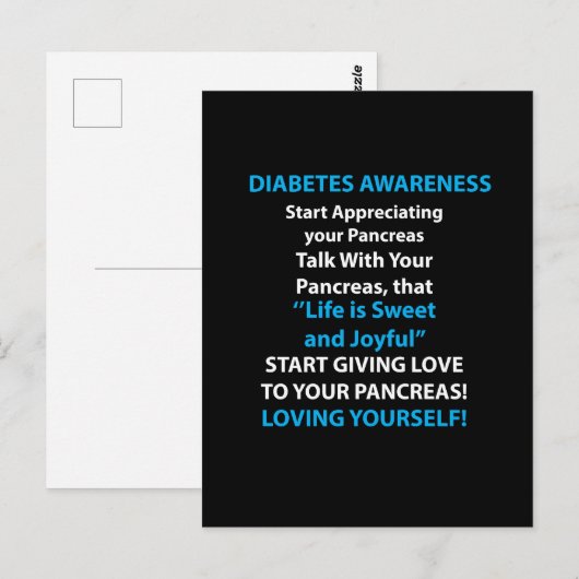 Diabetes Awareness Briefkaart (Voorkant / Achterkant)