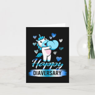 Diabetes Awareness Happy Diavriendes Unicorn Cute  Kaart