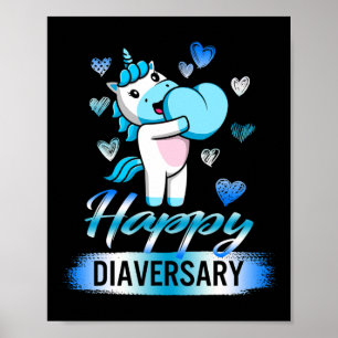 Diabetes Awareness Happy Diavriendes Unicorn Cute Poster