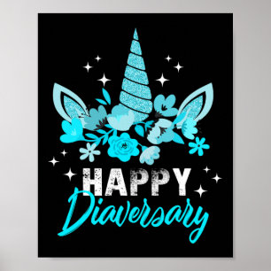 Diabetes Awareness Happy Diavriendes Unicorn Cute Poster