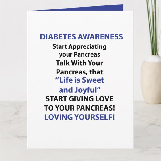 Diabetes Awareness Kaart (Voorkant)