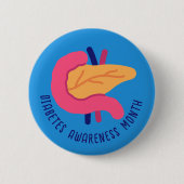 Diabetes Awareness Maand Ronde Button 5,7 Cm (Voorkant)