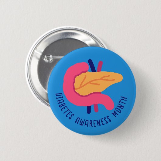 Diabetes Awareness Maand Ronde Button 5,7 Cm (Voorkant /achterkant)