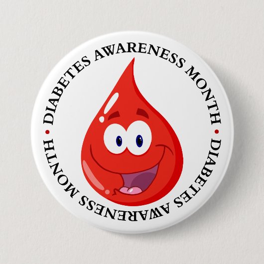 Diabetes Awareness Maand Ronde Button 7,6 Cm (Voorkant)