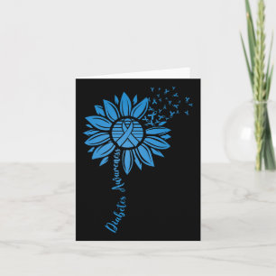 Diabetes Awareness Maand Zonnebloem Blauw Lint Sup Kaart