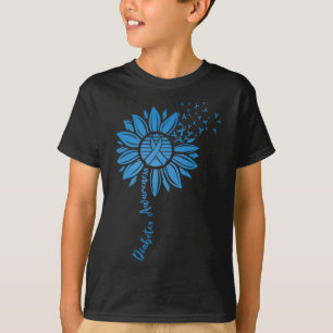 Diabetes Awareness Maand Zonnebloem Blauw Lint Sup T-shirt