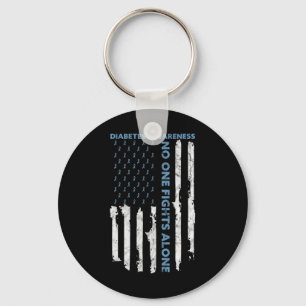 Diabetes Awareness Mah American Flag Warrior T1 Sleutelhanger