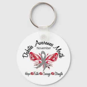 Diabetes Awareness Mah Butterfly 3.2 Sleutelhanger