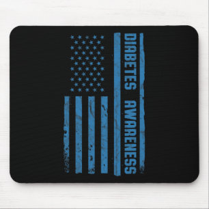 Diabetes Awareness Month American Flag T1 Muismat