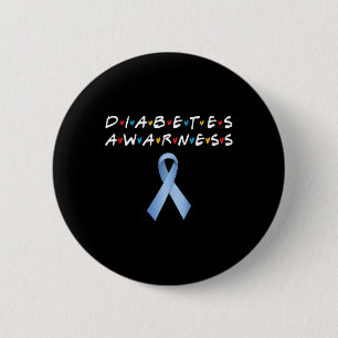 Diabetes Awareness Month Blue Ribbon Diabetic Appa Ronde Button 5,7 Cm