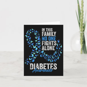 Diabetes Awareness Month Butterflies Blue Ribbon Kaart