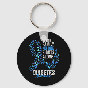 Diabetes Awareness Month Butterflies Blue Ribbon Sleutelhanger