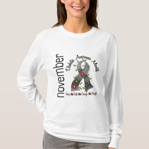 Diabetes Awareness Month Flower Ribbon 1 T-shirt