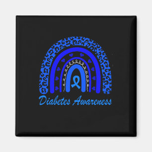 Diabetes Awareness Month Leopard Rainbow Women Magneet