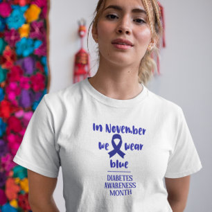 Diabetes Awareness Month Witte Vrouw T-shirt