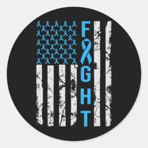 Diabetes Awareness N USA Flag Distance for Type Ronde Sticker