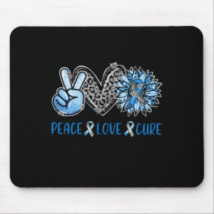 Diabetes Awareness Peace Love Cure Leopard Blue Su Muismat