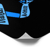 Diabetes Awareness Ribbon and Butterflies Type 1 D Poster (Hoek)