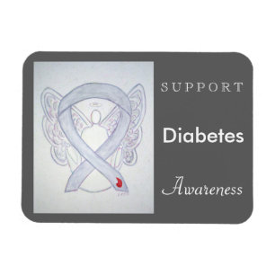 Diabetes Awareness Ribbon Angel Custom Magnet Magneet