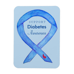 Diabetes Awareness Ribbon Art Custom Fridge Magnet Magneet