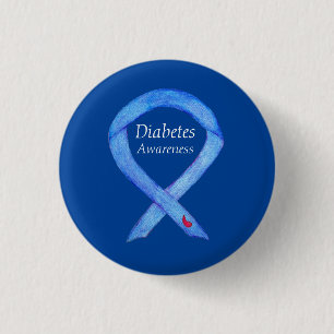 Diabetes Awareness Ribbon Art Custom Pin Buttonnen Ronde Button 3,2 Cm
