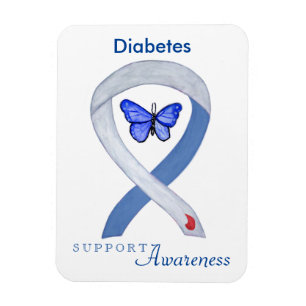 Diabetes Awareness Ribbon Butterfly Fridge Magnets Magneet