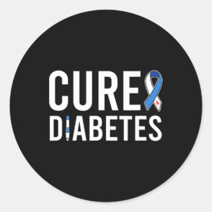 Diabetes Awareness Ribbon Cure Type 1 Diabetes Ronde Sticker
