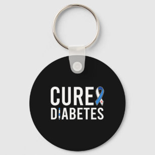 Diabetes Awareness Ribbon Cure Type 1 Diabetes Sleutelhanger