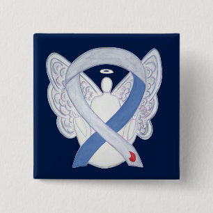 Diabetes Awareness Ribbon Custom Angel IDDM Pins Vierkante Button 5,1 Cm