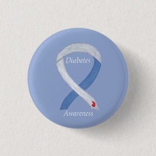 Diabetes Awareness Ribbon Gepersonaliseerd Art Pin Ronde Button 3,2 Cm