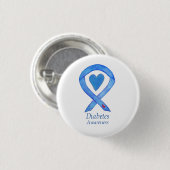 Diabetes Awareness Ribbon Heart Custom Button Pins (Voorkant /achterkant)