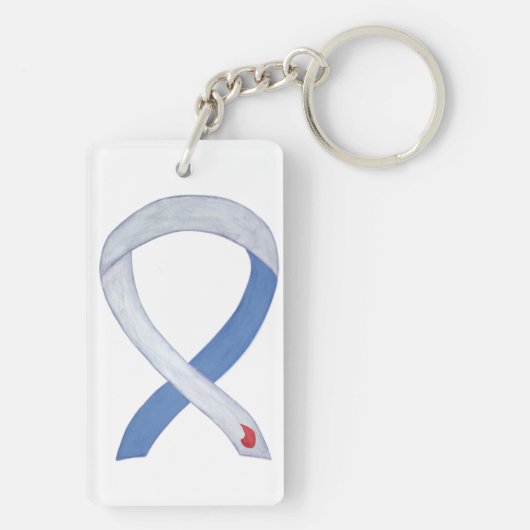 Diabetes Awareness Ribbon IDDM Custom Key chain Sleutelhanger (achterkant)