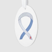 Diabetes Awareness Ribbon IDDM Custom Ornament (voorkant)