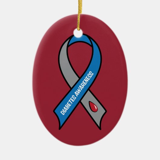 Diabetes Awareness Ribbon Keramisch Ornament (Voorkant)