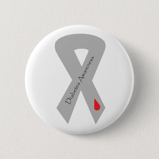 Diabetes Awareness Ribbon Pin Ronde Button 5,7 Cm (Voorkant)